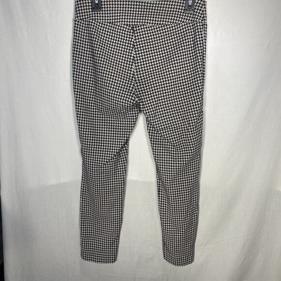 JL JULES & LEOPOLD Pants Houndstooth Plaid Pull-On Tapered Womens L Black White - Picture 2 of 8